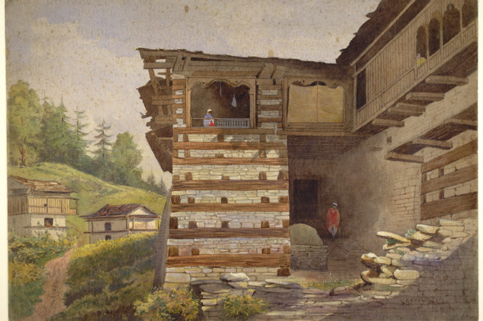 Painting of Naggar castle by Harcourt