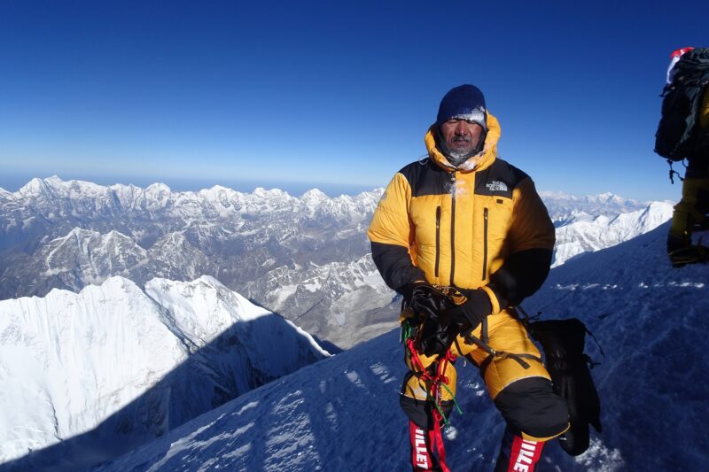 Mahender Lhegdo on the top of the Mount Everest