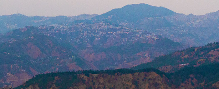 Shimla as seen from Chail (on not a very clear day)