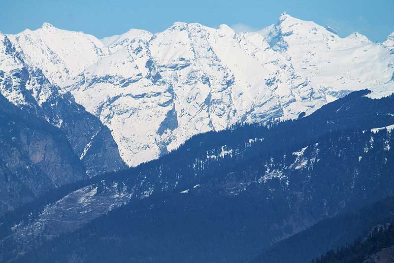 snow capped mountains of Manali