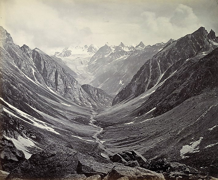 Old photograph of Hamta Pass near Manali
