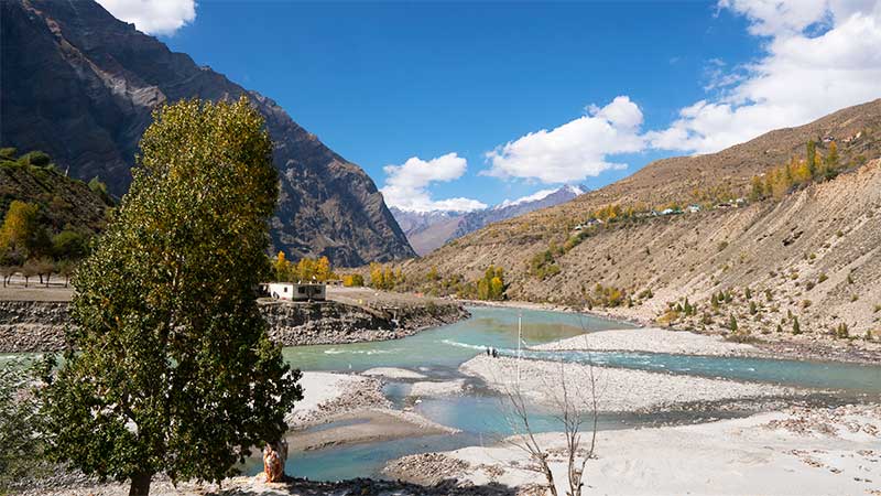 The confluence of Chandra and Bhaga rivers in Tandi in Lahaul