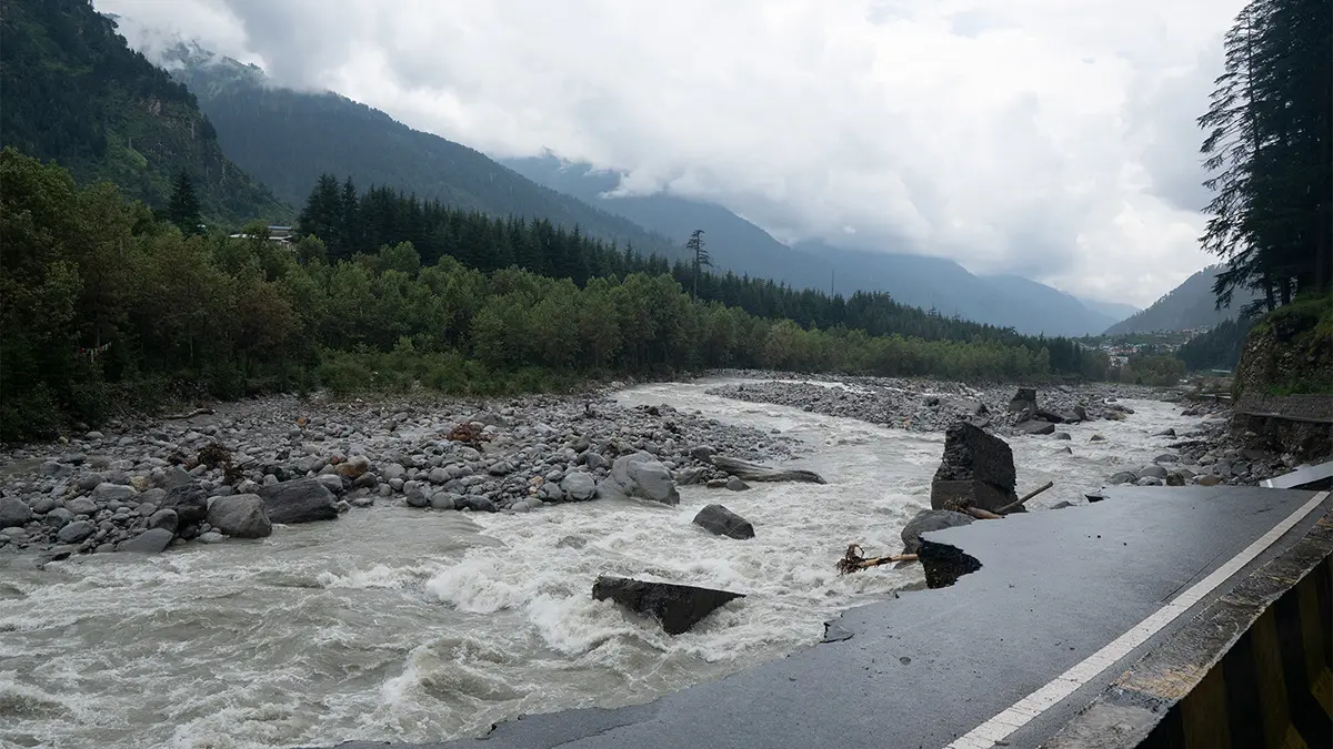 Hundreds of roads including highways were damaged in floods in Himachal