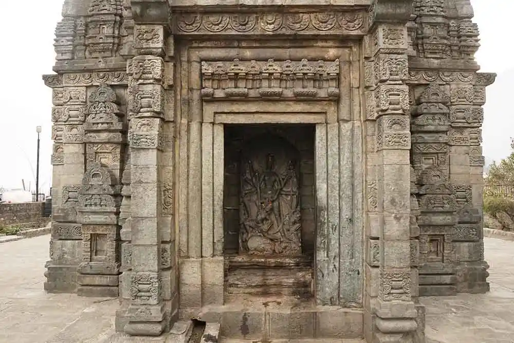 The figure of Goddess Durga at the Basheshar Mahadev temple    