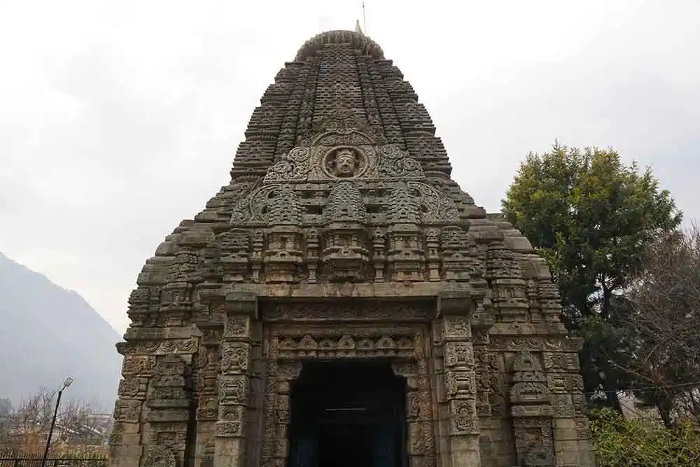 imposing structure of Basheshar Mahadev temple in Bajaura