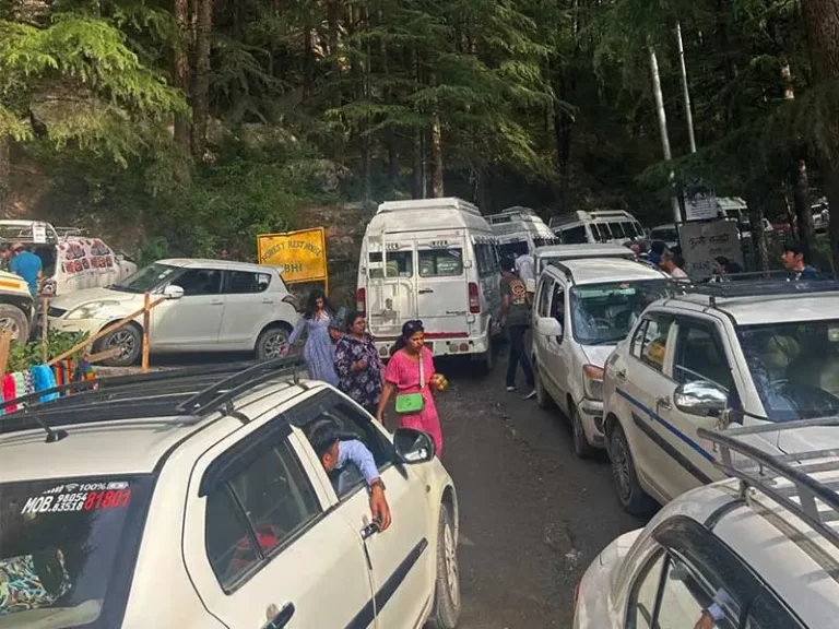 a traffic jam near Jibhi