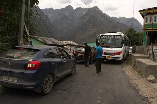 traffic jams because of buses