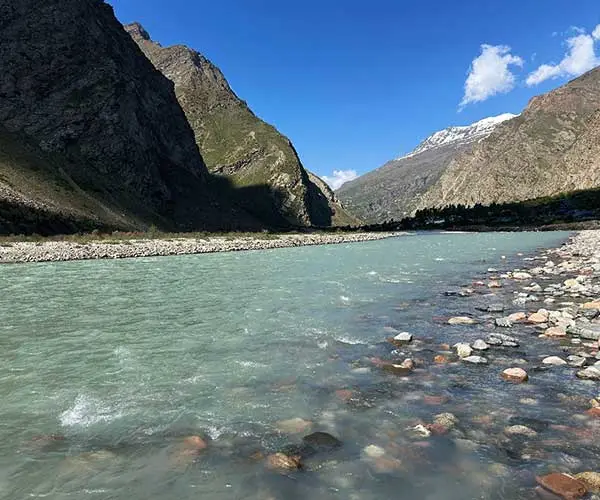 Beautiful Bhaga river in Jispa