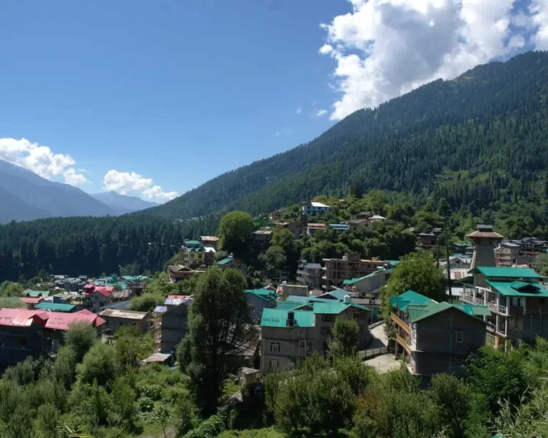 A view of Old Manali village with Manu temple,