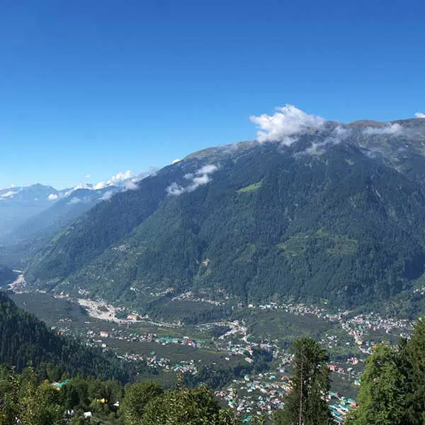 A view of Manali and the Kullu valley from near Sethan village.