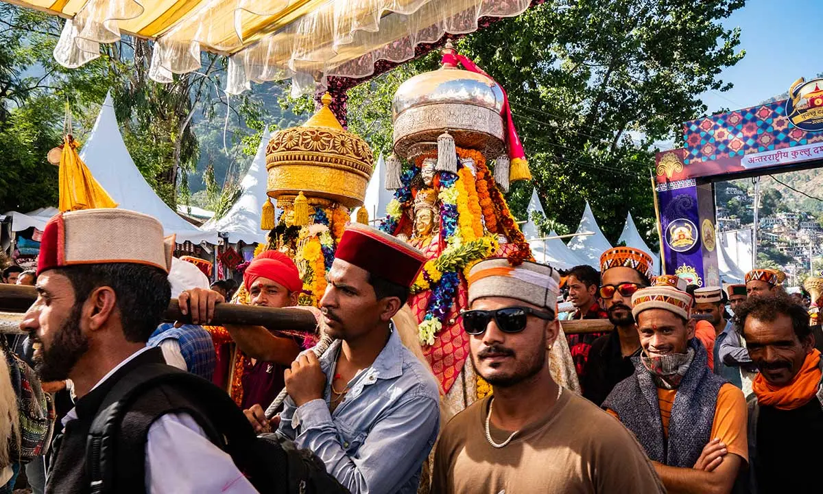 Deities at Kullu Dussehra.