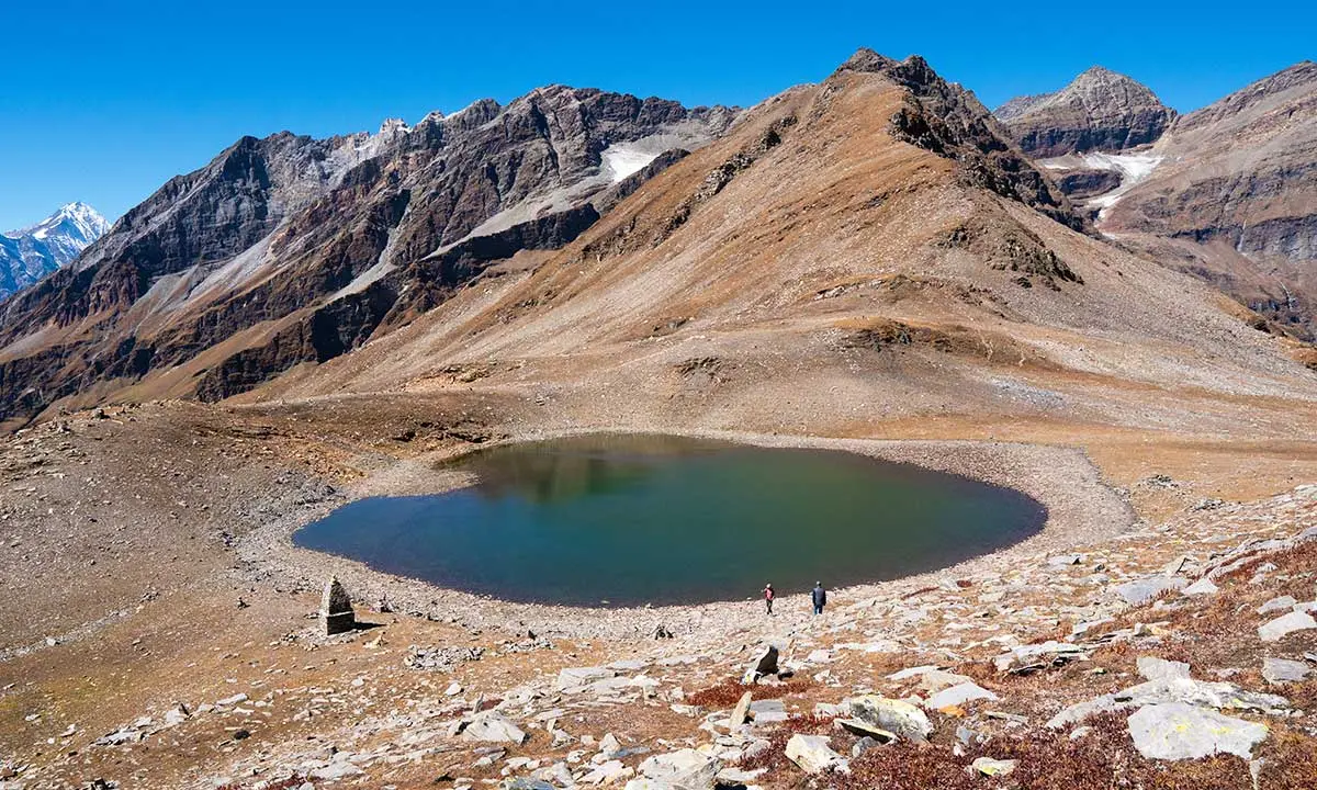 A view of the Shela Sar or Dashsuhar lake near Rohtang.