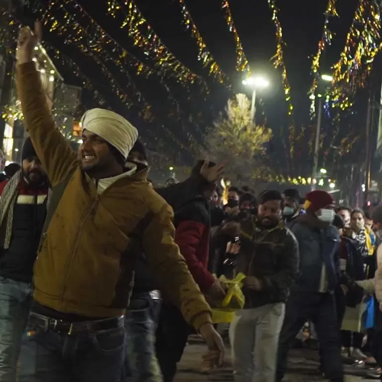 A reveller in Manali during New Year's Eve.